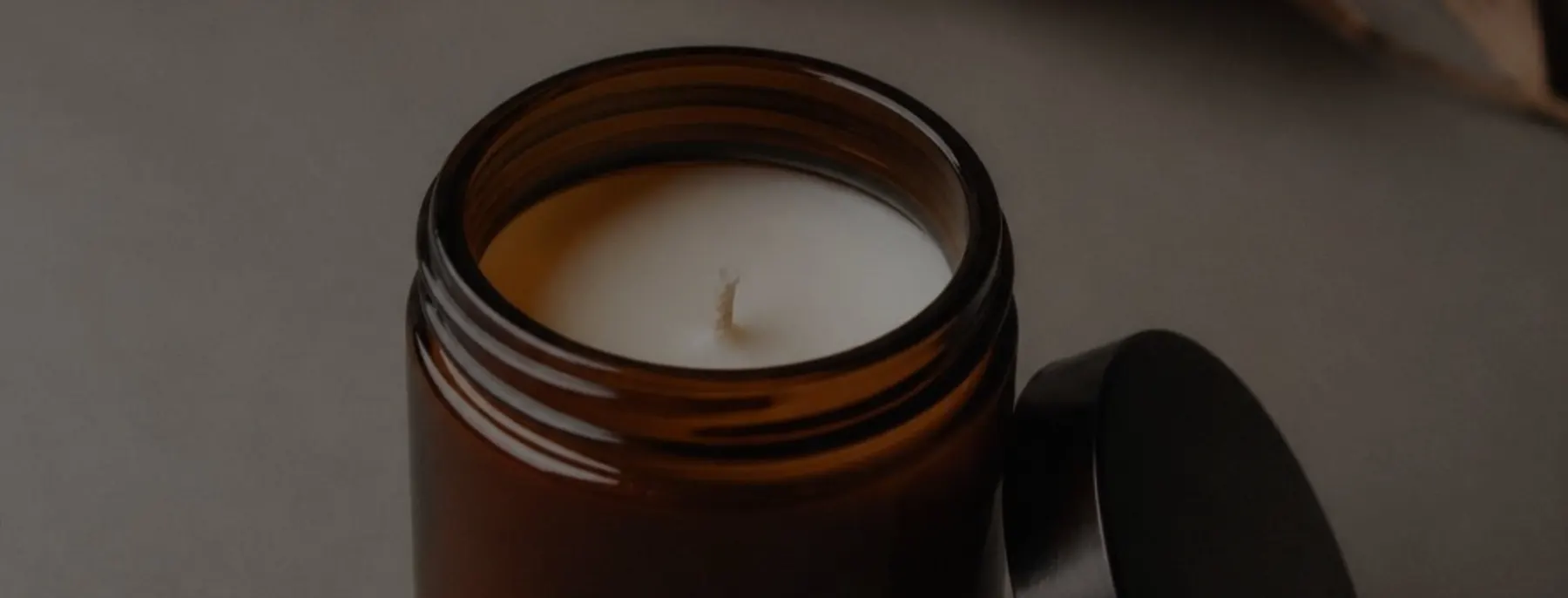 Amber glass candle