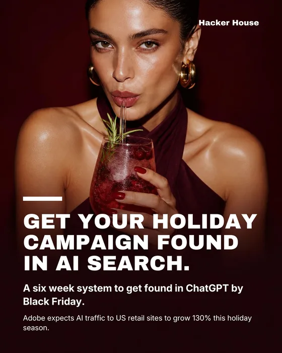 Cover of the free Hacker House guide Get your holiday campaign found in AI search